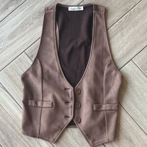 Women's Brown Suede Vest